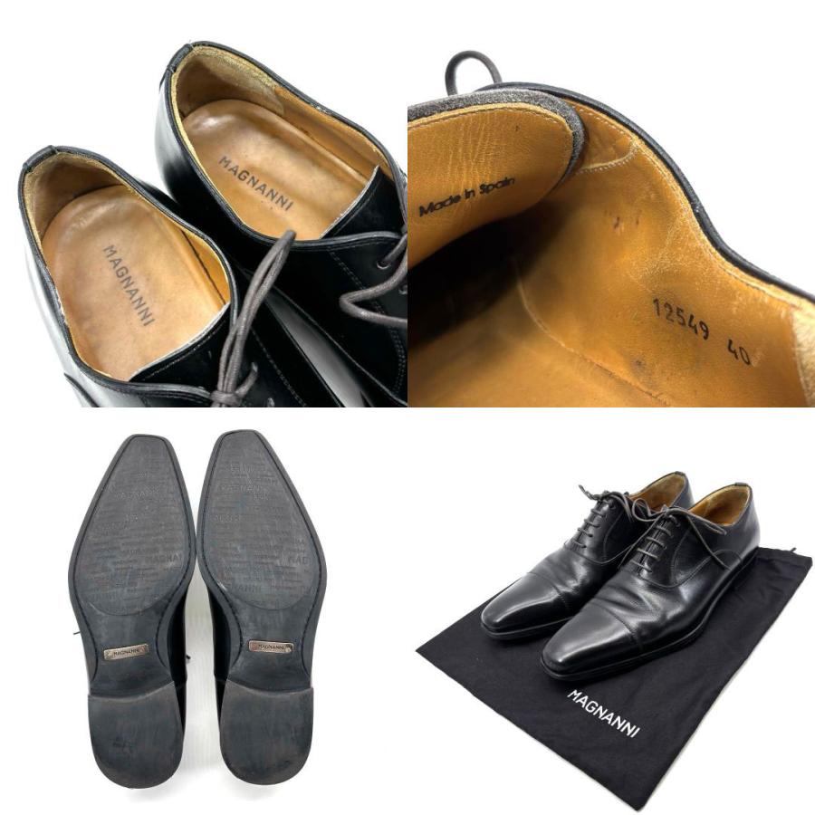 マグナーニ MAGNANNI ストレートチップ 革靴 40 ブラック MAGNANNI マグナーニ ストレートチップシューズ 内羽根 ブラック
