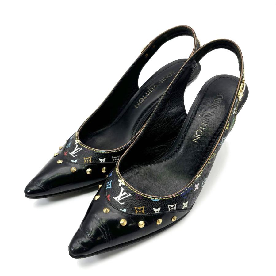 ルイヴィトン モノグラム パンプス ポインテッドトゥ 36 23.0cm 黒