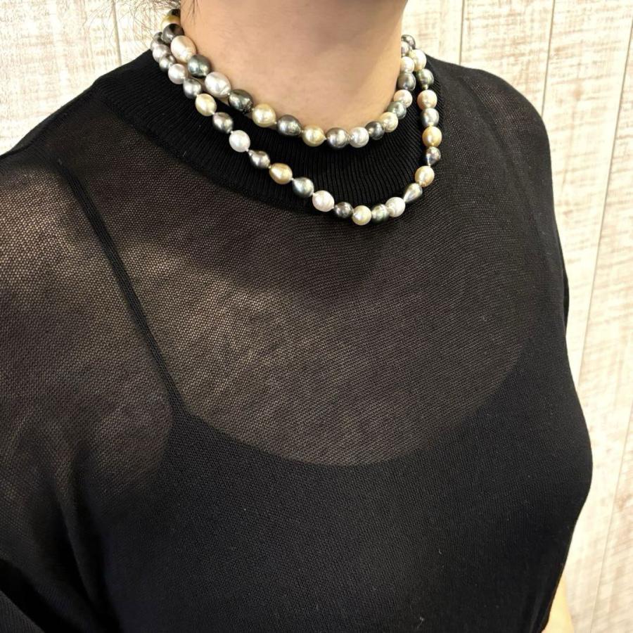 TASAKI（タサキ） パール ロングネックレス 白蝶 黒蝶真珠 マルチ