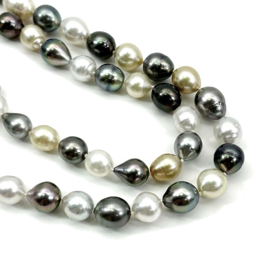 TASAKI（タサキ） パール ロングネックレス 白蝶 黒蝶真珠 マルチ
