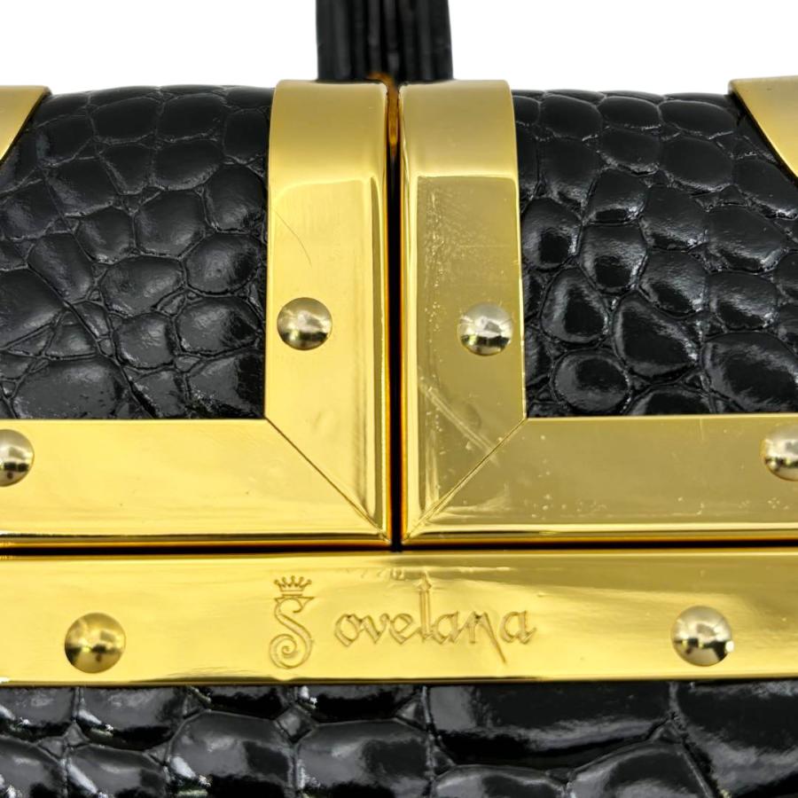 BolsaSovelana ボルサソベラナ バニティバッグ クロコ型押しレザー
