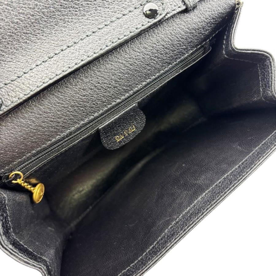 GUCCI（グッチ） バンブー 斜めがけショルダーバッグ レザー ブラック