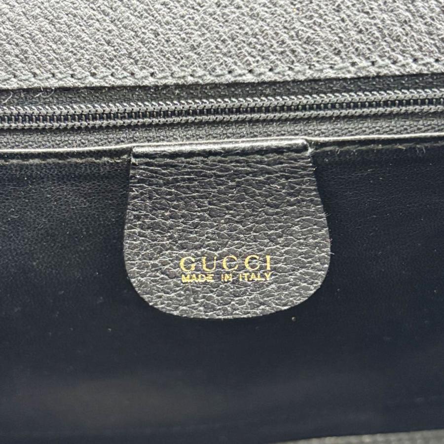 GUCCI（グッチ） バンブー 斜めがけショルダーバッグ レザー ブラック
