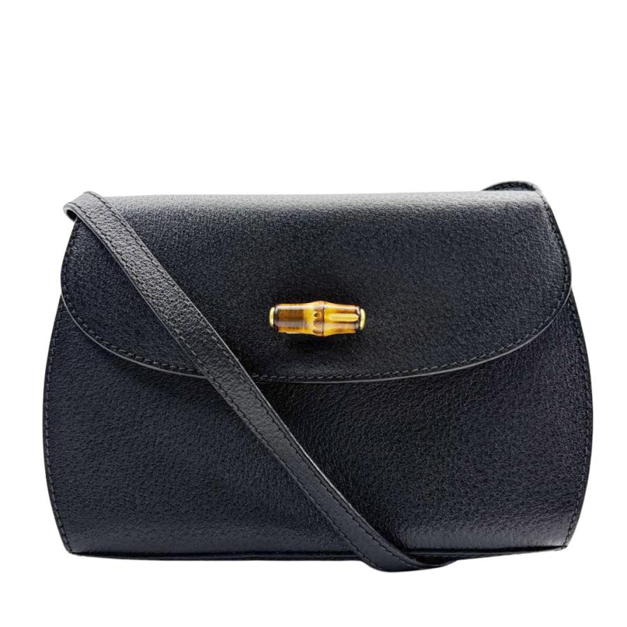 GUCCI グッチ バンブー 斜めがけショルダーバッグ レザー