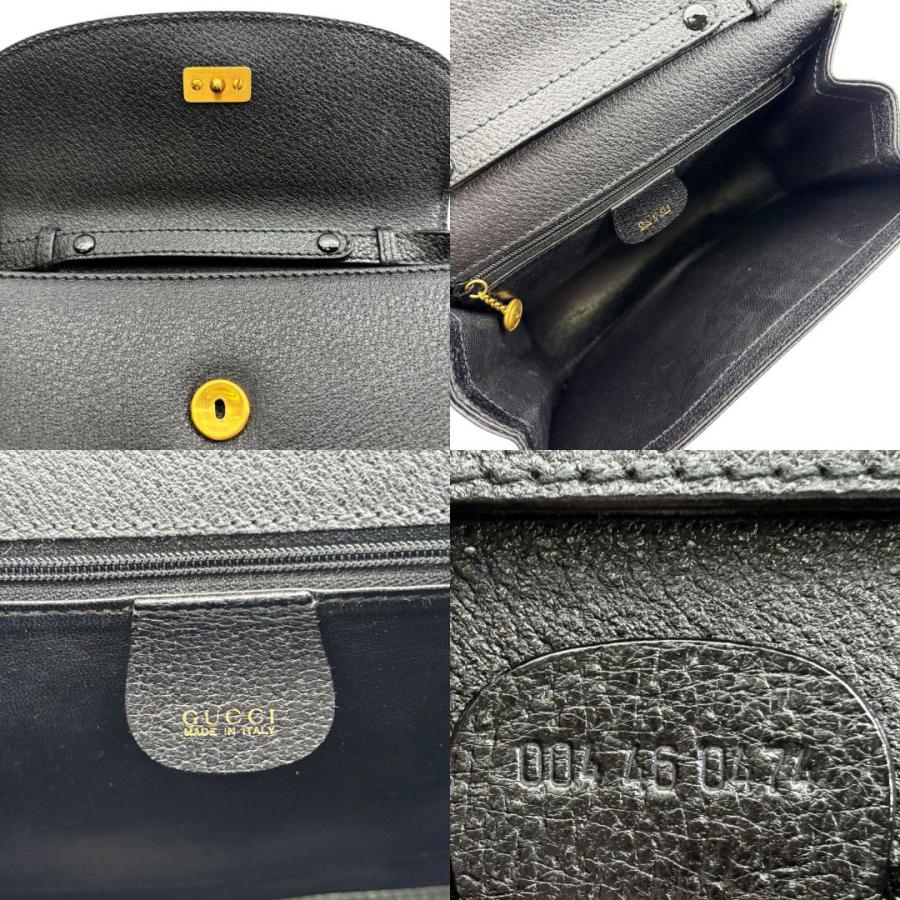 GUCCI（グッチ） バンブー 斜めがけショルダーバッグ レザー ブラック