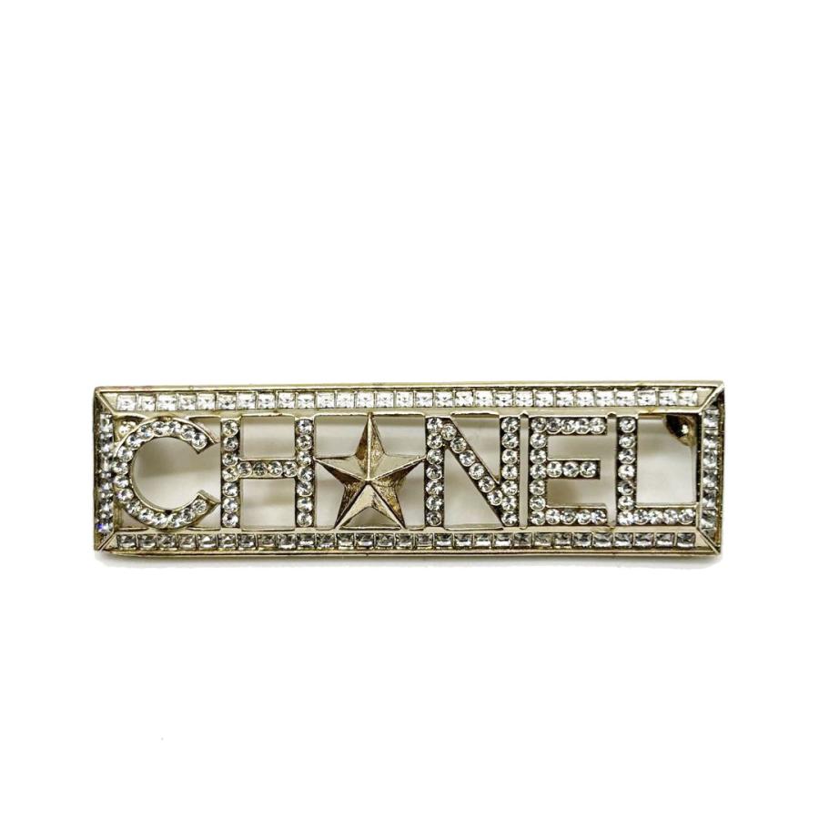 CHANEL（シャネル） ブローチ ロゴ スター ラインストーン シャンパン