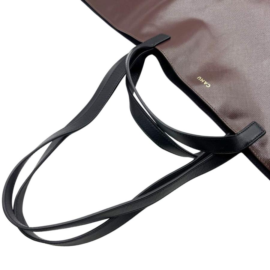 【大容量】CAHU カウ THE PRATIQUE ラージ トートバッグ 2Q3 CAHU カウ THE PRATIQUE ラージ トートバッグ PVC ブラウン系
