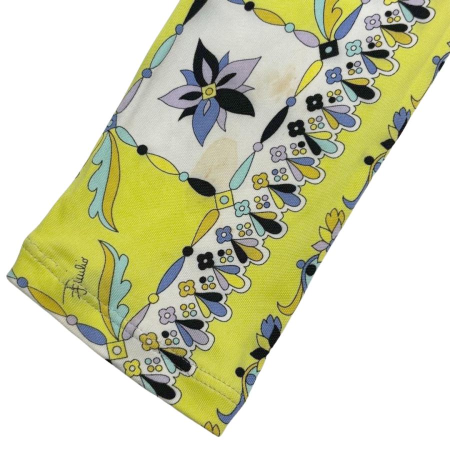 美品 EMILIO PUCCI 長袖ワンピース バックオープン 38 ストレッチ Emilio Pucci エミリオプッチ ワンピース ストレッチ トップス 総柄