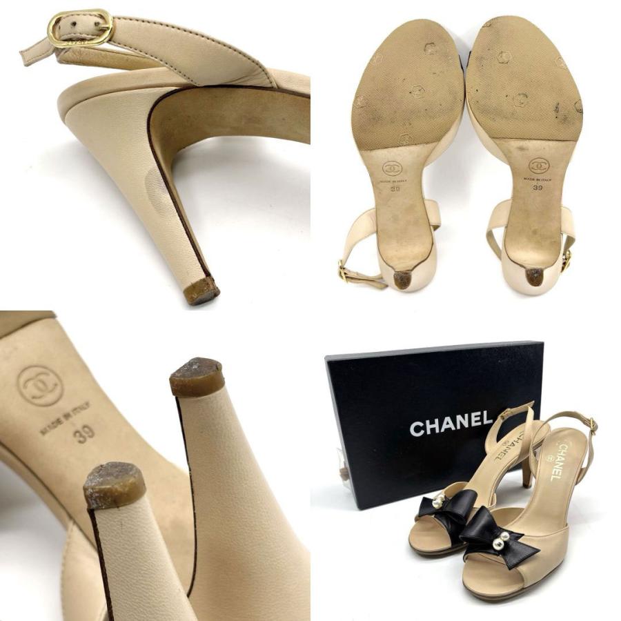 CHANEL（シャネル） リボンサンダル バックストラップ フェイクパール
