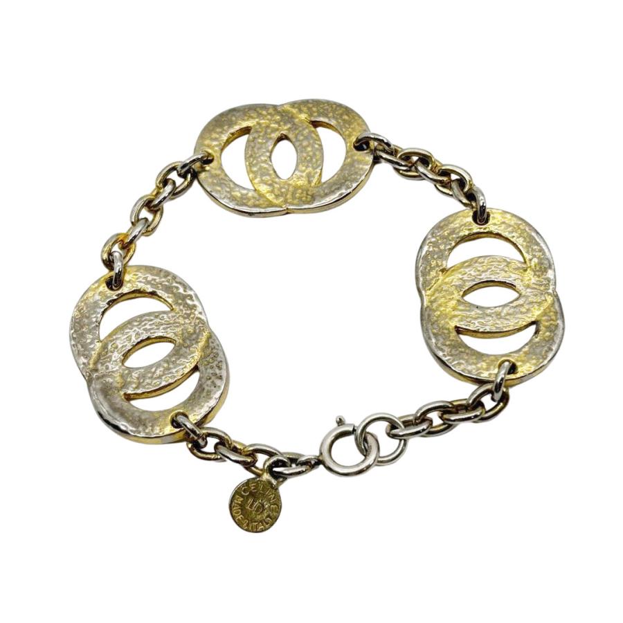 美品　セリーヌ　ブレスレット　サークルロゴ　アクセサリー　ゴールド CELINE セリーヌ ヴィンテージブレスレット サークルロゴ ゴールド