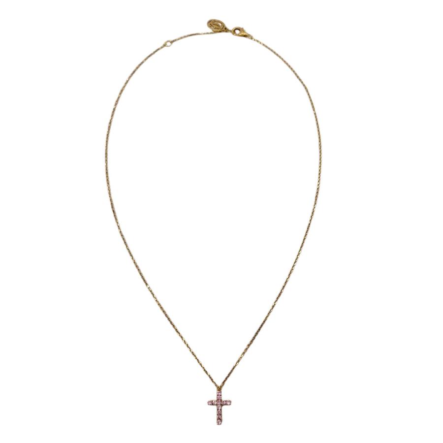 Cartier（カルティエ） シンボル クロスネックレス ピンクサファイア 