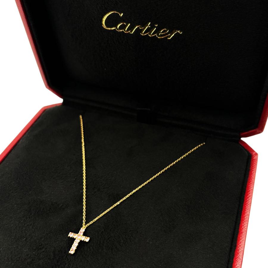 Cartier（カルティエ） シンボル クロスネックレス ピンクサファイア 