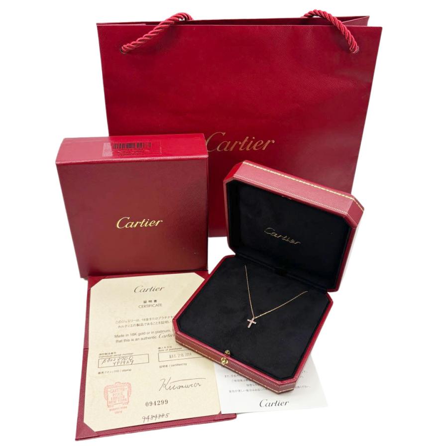 Cartier（カルティエ） シンボル クロスネックレス ピンクサファイア 