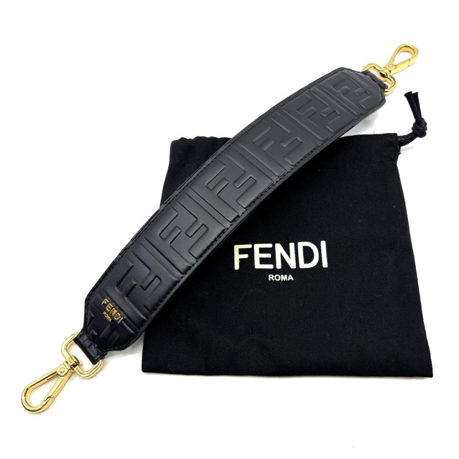 FENDI（フェンディ） ストラップ ユー ミニ レザー ブラック/ゴールド