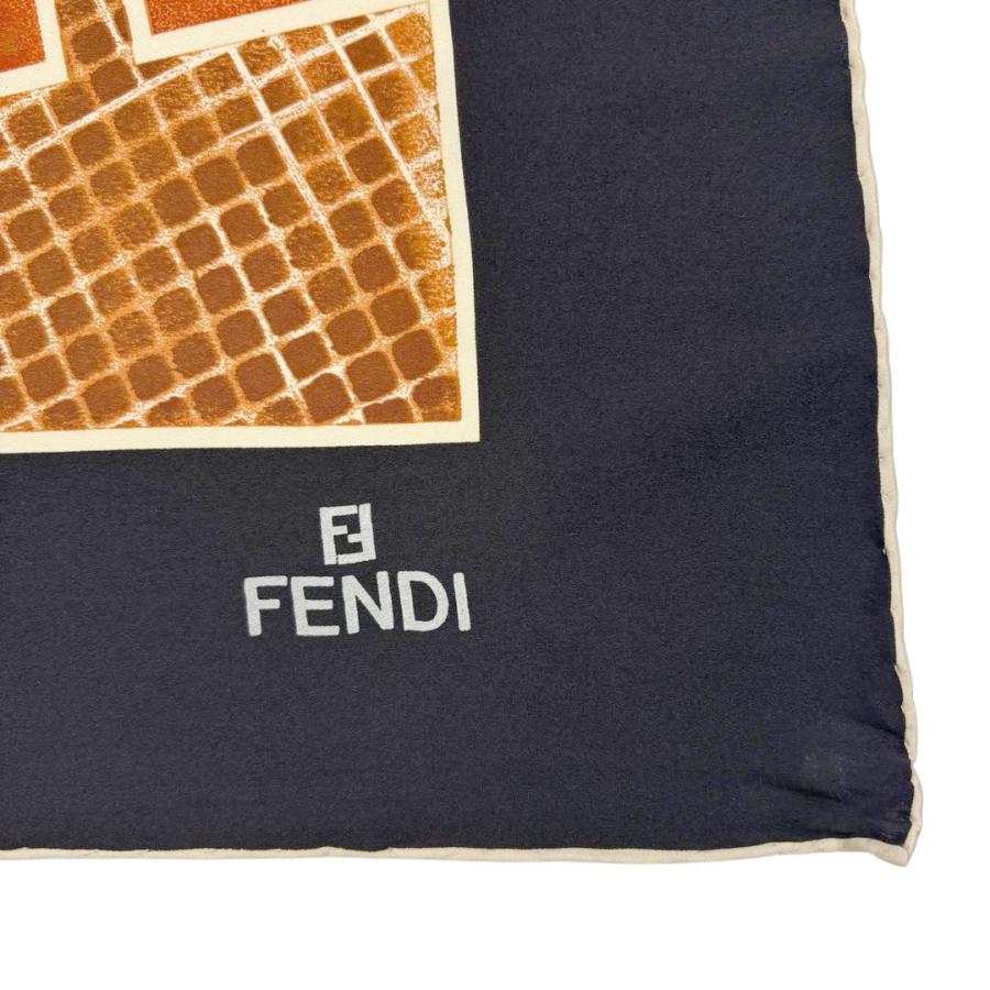 FENDI（フェンディ） スカーフ 1925 FENDIロゴ シルク ブラック
