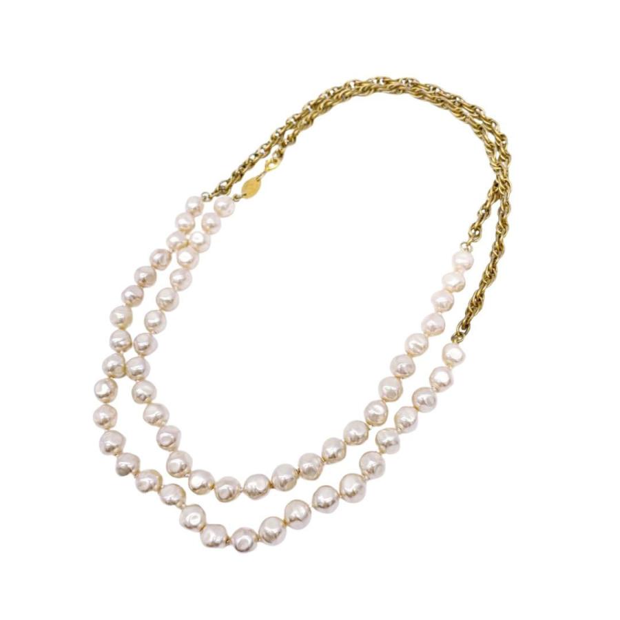 CHANEL シャネル ロングネックレス 1984 フェイクパール ゴールド