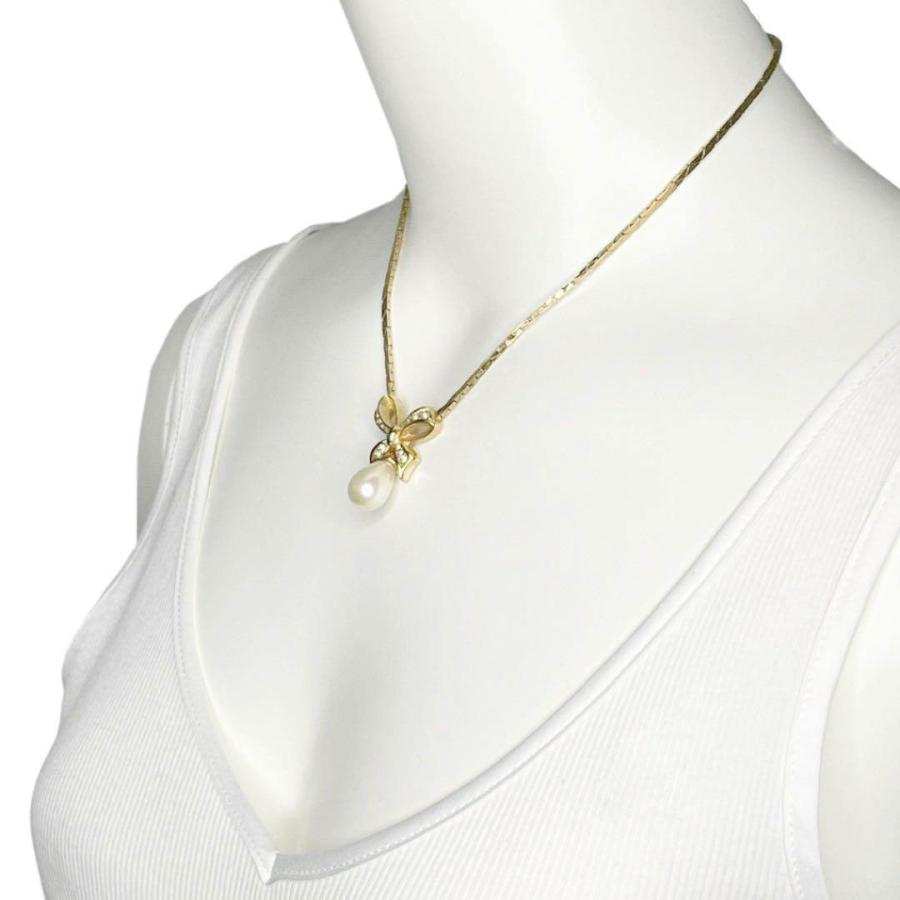 Christian Dior クリスチャンディオール ネックレス リボン フェイク