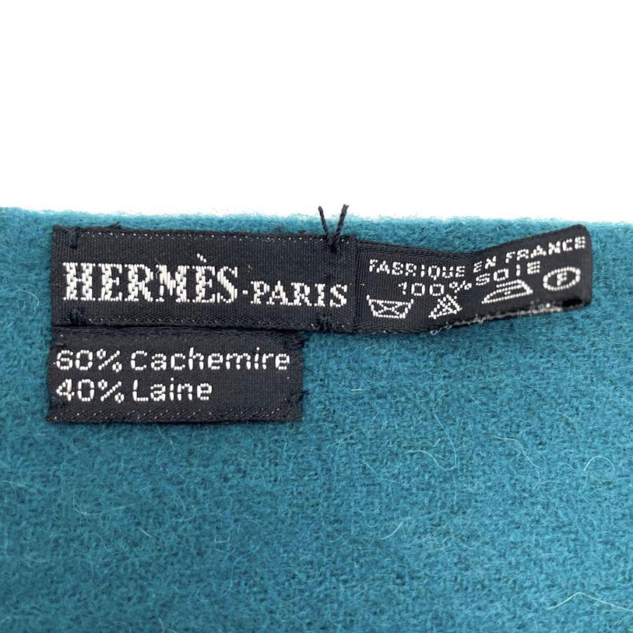 HERMES エルメス マフラー リバーシブル シルク カシミヤ ウール  