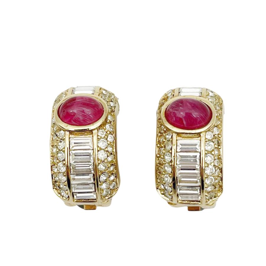 Christian Dior クリスチャンディオール イヤリング ラインストーン 