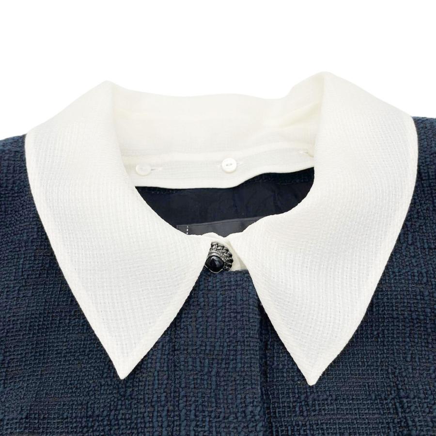 CHANEL ストライプ 長袖ポロシャツ 40 ネイビー/ホワイト CHANEL ストライプ 長袖ポロシャツ 40 ネイビー/ホワイト