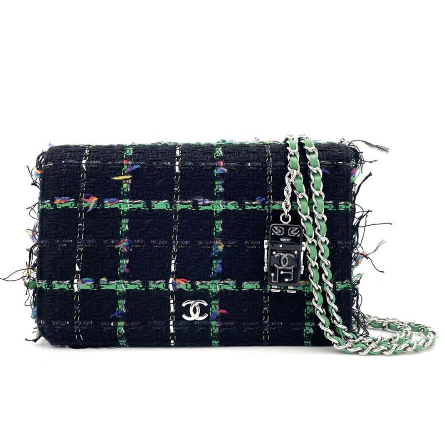 CHANELシャネル　チェーンウォレット　ツイード　ロボットチャーム CHANEL（シャネル） チェーンウォレット 長財布 ツイード ロボット