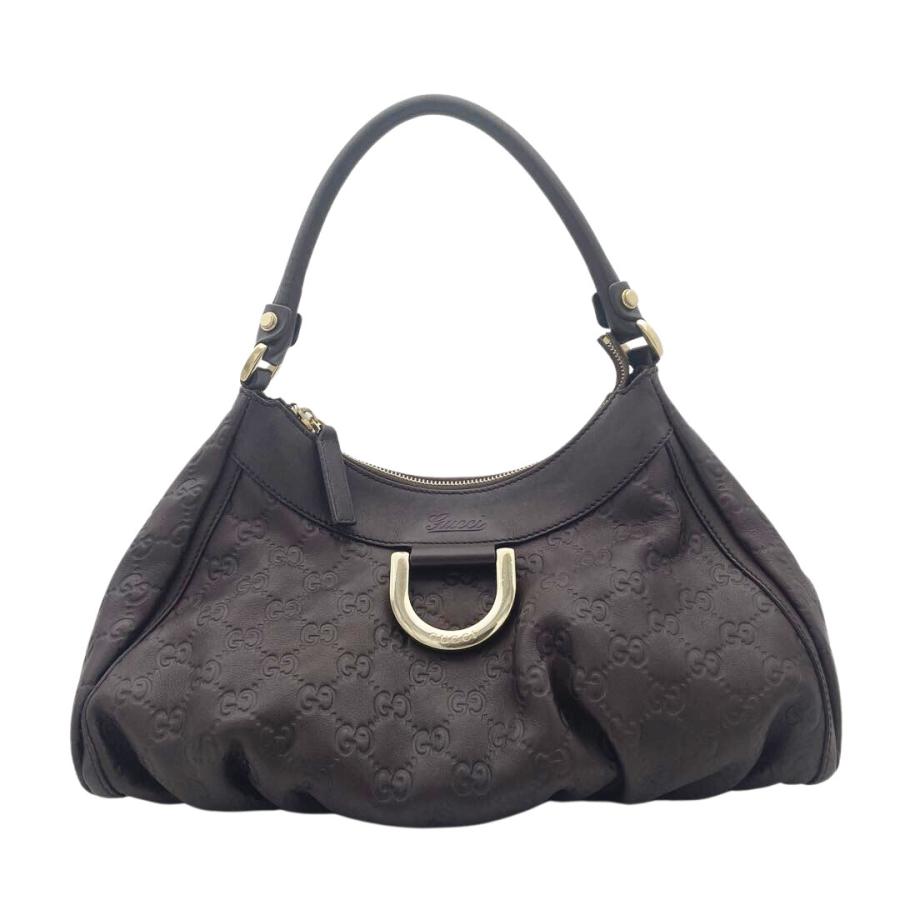 GUCCI グッチ ワンショルダーバッグ グッチシマレザー ブラウン 