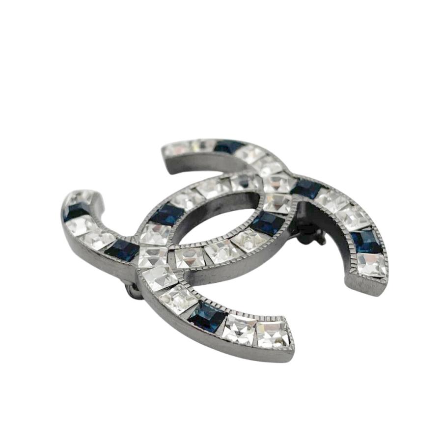 CHANEL（シャネル） ブローチ ココマーク ラインストーン ブルー