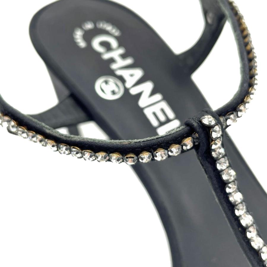 CHANEL シャネル ストラップ サンダル ミュール ラインストーン