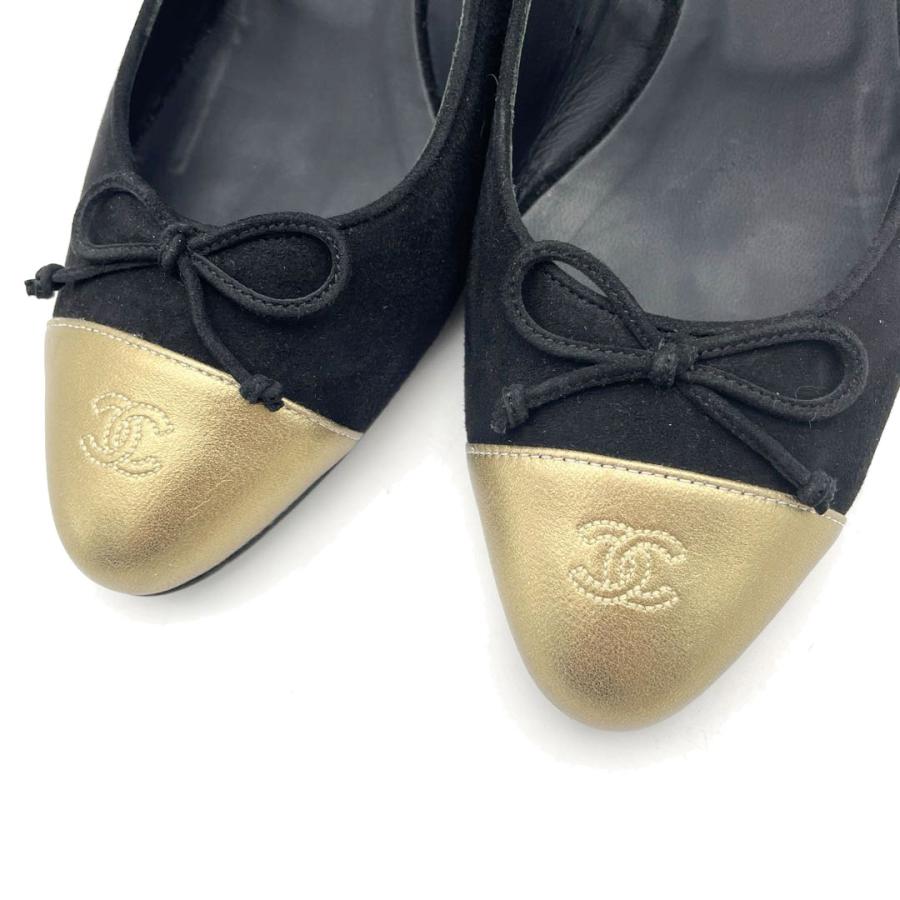 CHANEL シャネル ストラップパンプス ココマーク スエード/レザー