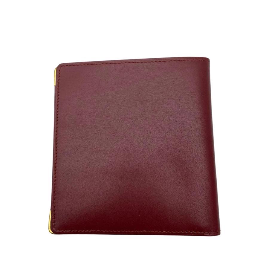 【美品】カルティエ マストライン 札入れ 長財布 二つ折り レザー ボルドー econext_1018-a2428y-m3b