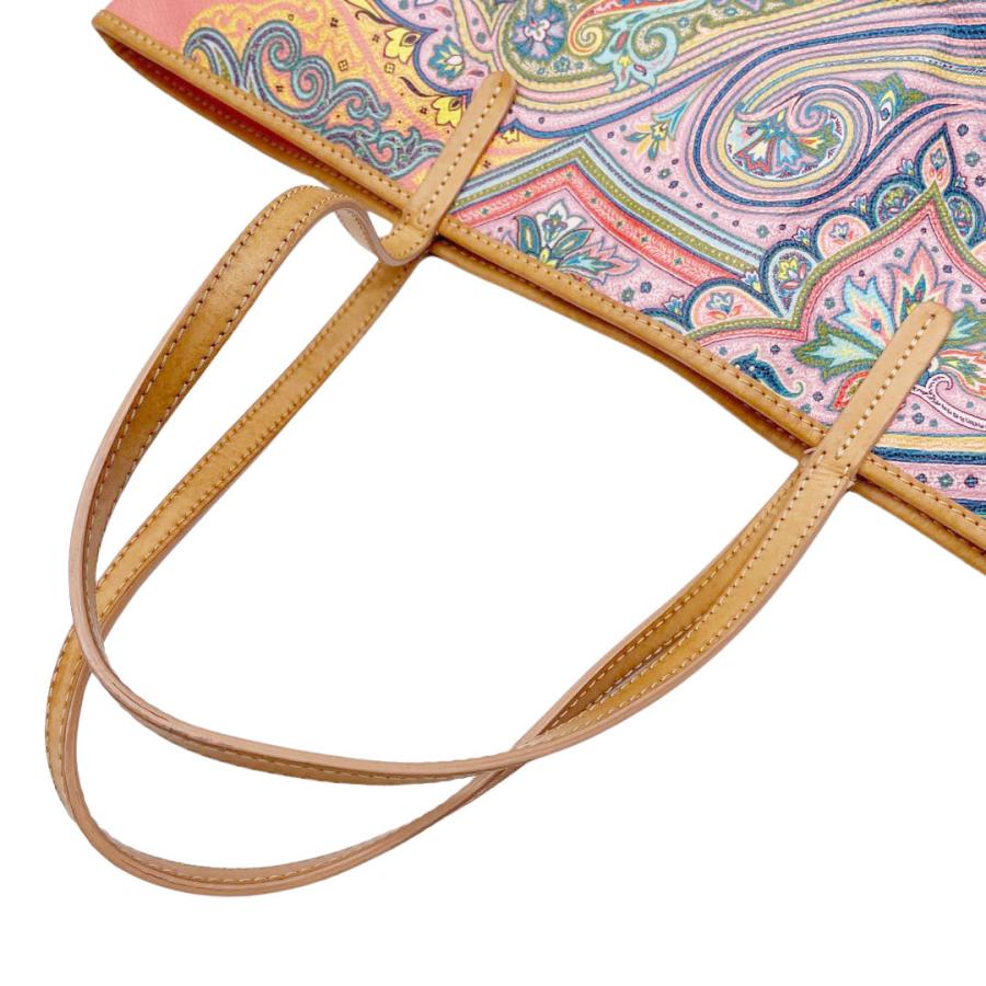 ETRO エトロ トートバッグ ペイズリー柄 PVC ピンク系マルチ