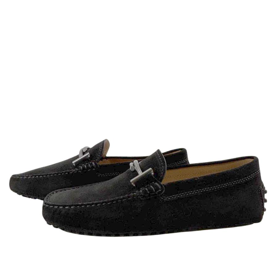 【純正品質】TOD'S トッズ ドライビングシューズ ダブルT ヌバック ブラック Men's 4 1/2(約23.5cm) トレッキングシューズ
