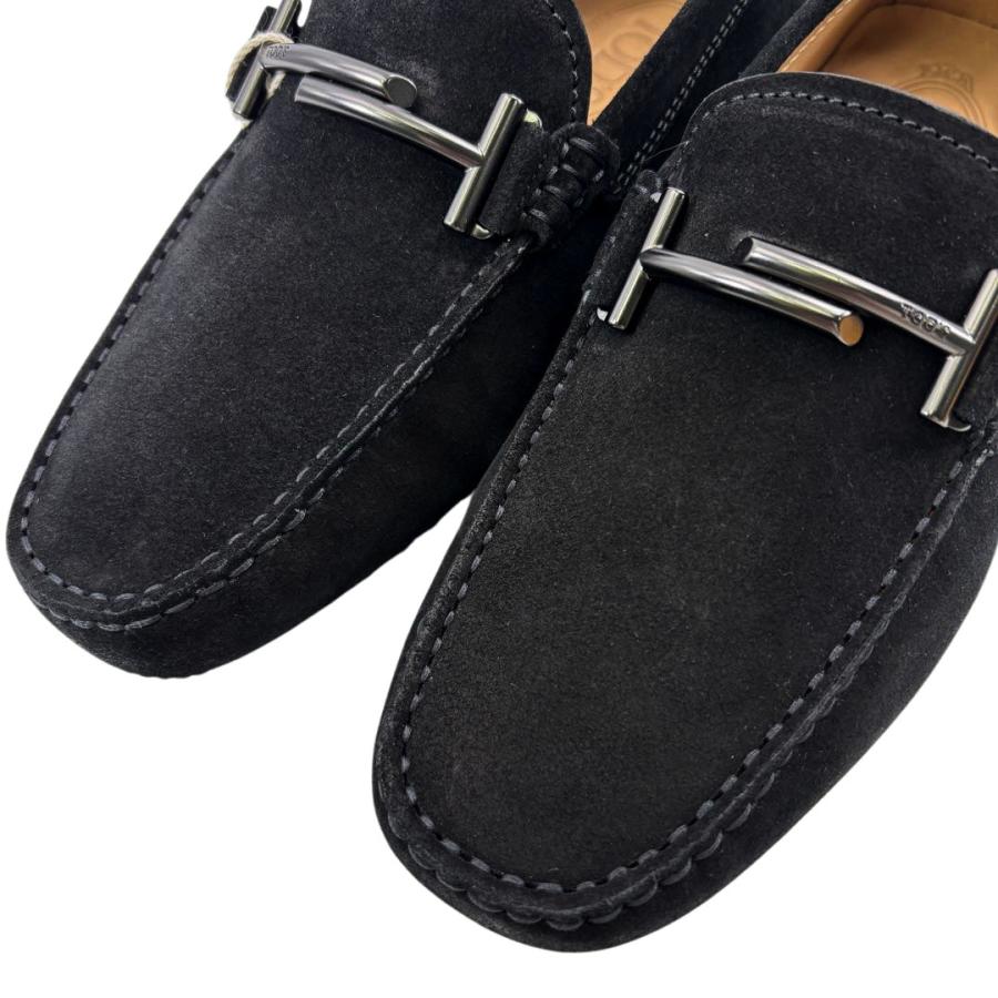 【純正品質】TOD'S トッズ ドライビングシューズ ダブルT ヌバック ブラック Men's 4 1/2(約23.5cm) トレッキングシューズ