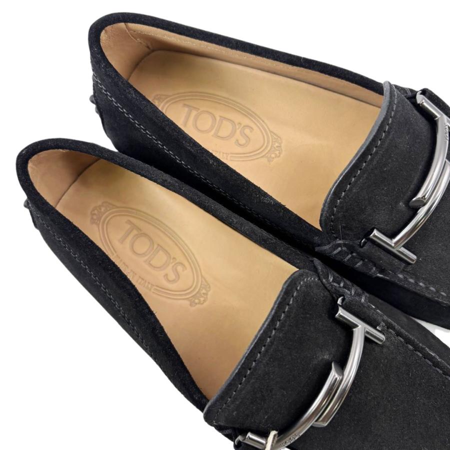 【純正品質】TOD'S トッズ ドライビングシューズ ダブルT ヌバック ブラック Men's 4 1/2(約23.5cm) トレッキングシューズ