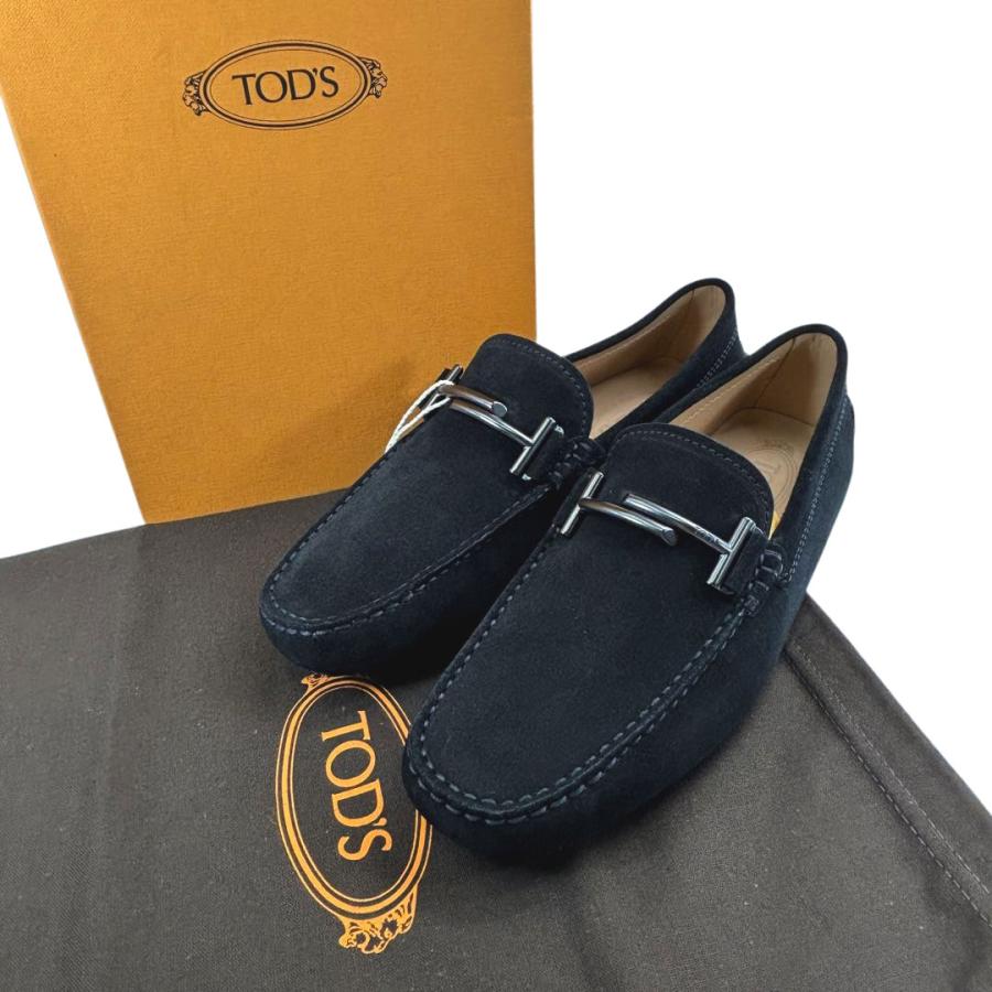 【純正品質】TOD'S トッズ ドライビングシューズ ダブルT ヌバック ブラック Men's 4 1/2(約23.5cm) トレッキングシューズ