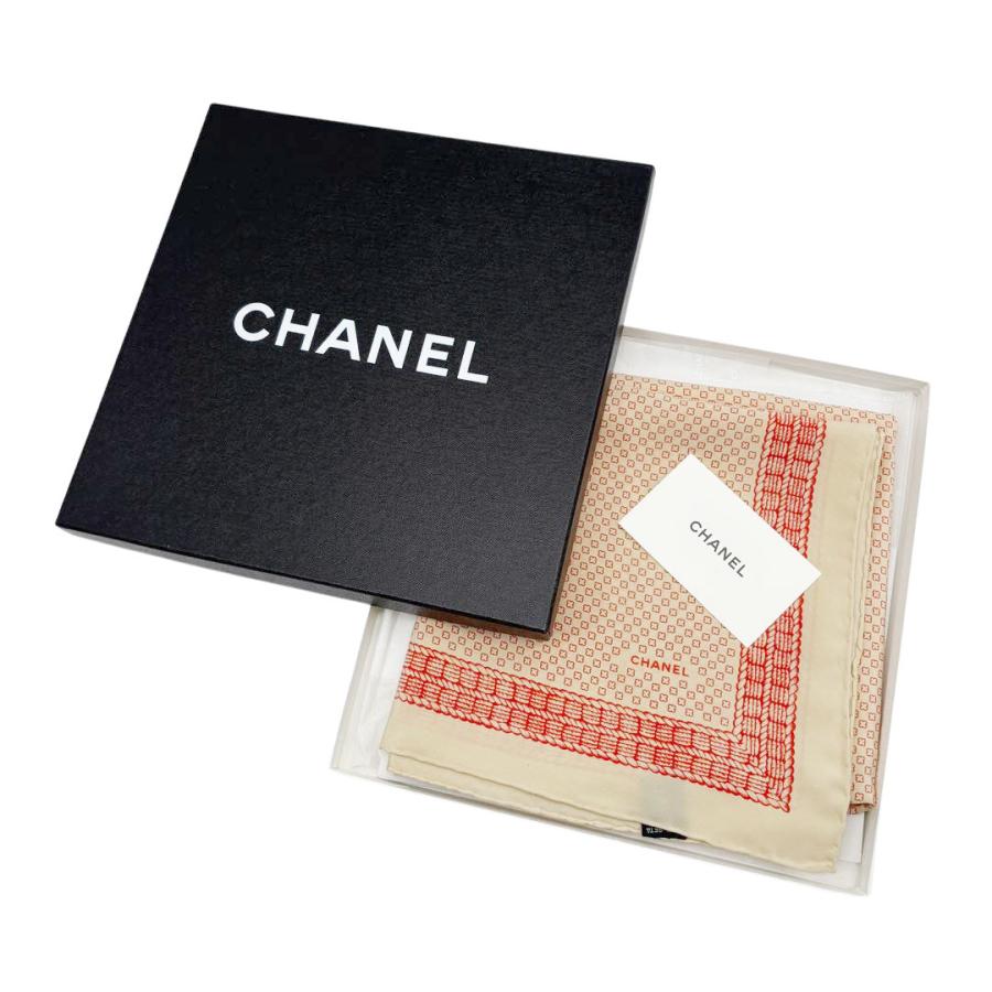 CHANEL シルクスカーフ ベージュ 花柄 CHANEL シャネル スカーフ 小花文 花がら フラワー柄 シルク100
