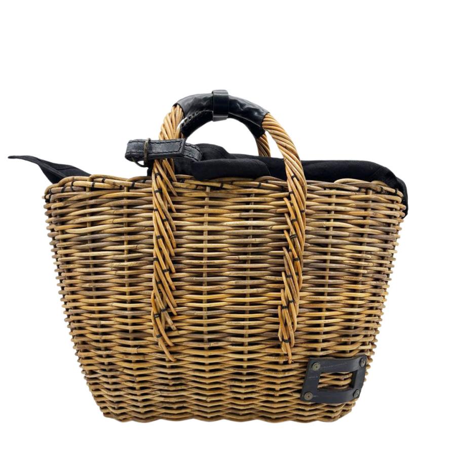 美品　エバゴス　eb.a.gos マルシェ　カゴバッグ　定番トート　紅籐　リネン eb.a.gos エバゴス 定番トート(マルシェ) かごバッグ ブライドル