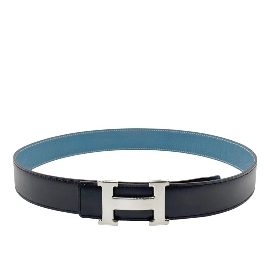 美品　エルメス　カーフスキン　コンスタンス　Hベルト　リバーシブル　ブラック HERMES（エルメス） Hベルト コンスタンス 80 リバーシブル ボックス