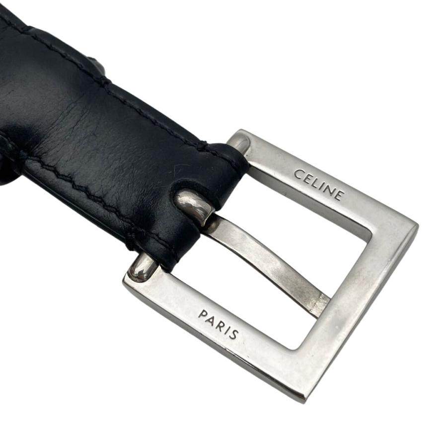 CELINE ブラックスタッズレザーベルト