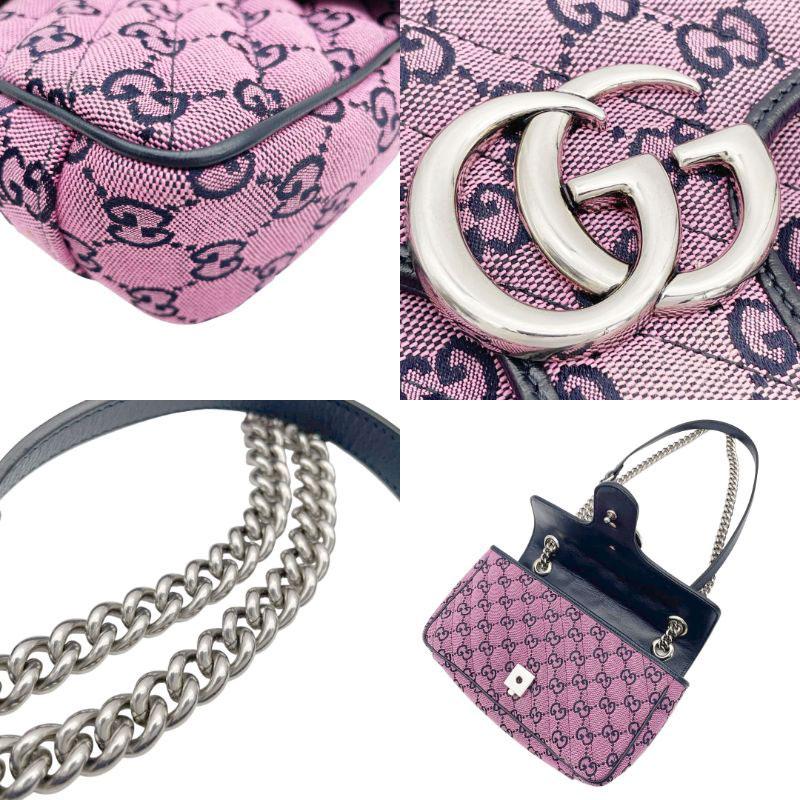 GUCCI グッチ GGマーモント スモール ショルダーバッグ キャンバス