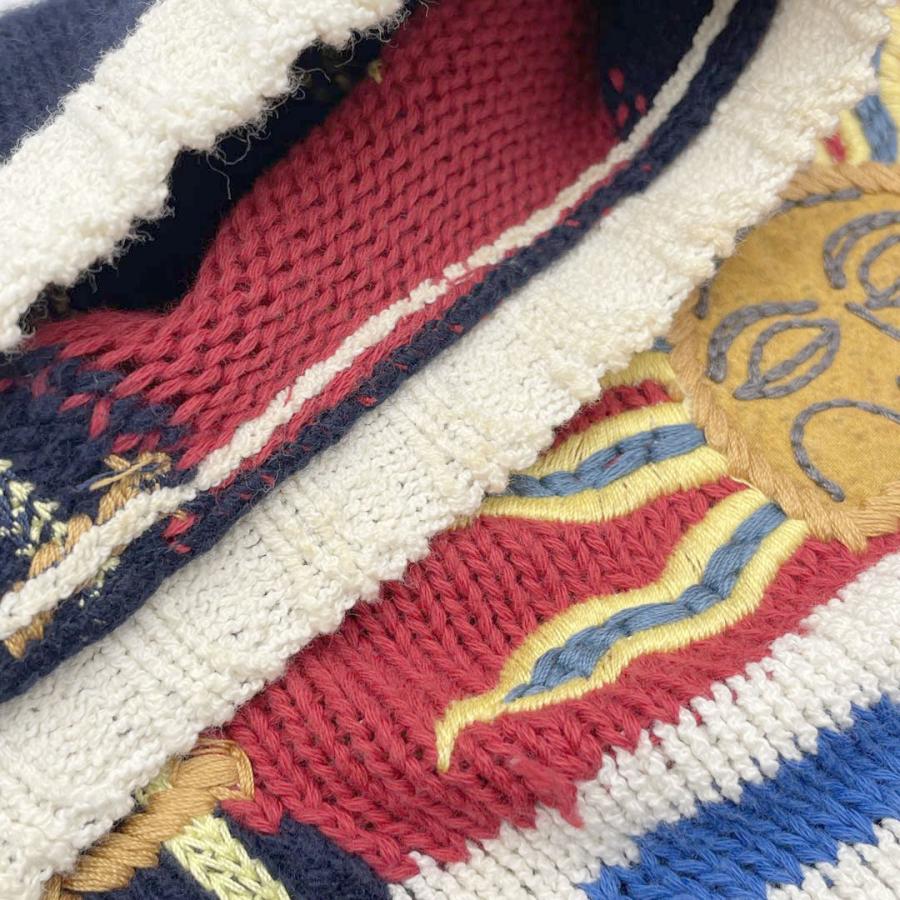 ETRO エトロ ニットセーター フラッグ刺繍 ウール/コットン 42