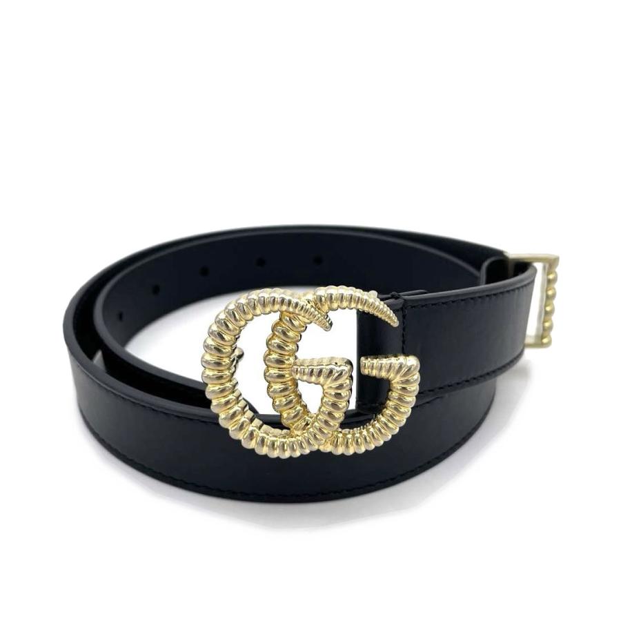 GUCCI グッチ レザー ベルト トーション ダブルG バックル