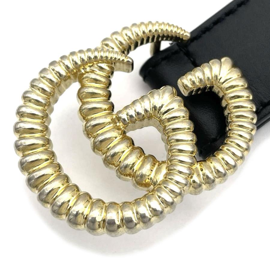 グッチ トーション ダブルG ベルト 524103 レディース ブラック GUCCI 【中古】 【アパレル・小物】 GUCCI グッチ レザー ベルト トーション ダブルG バックル ブラック