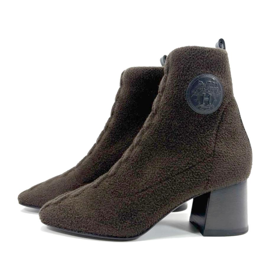 HERMES エルメス ショートブーツ ヴォルヴェール 60 シェニールニット