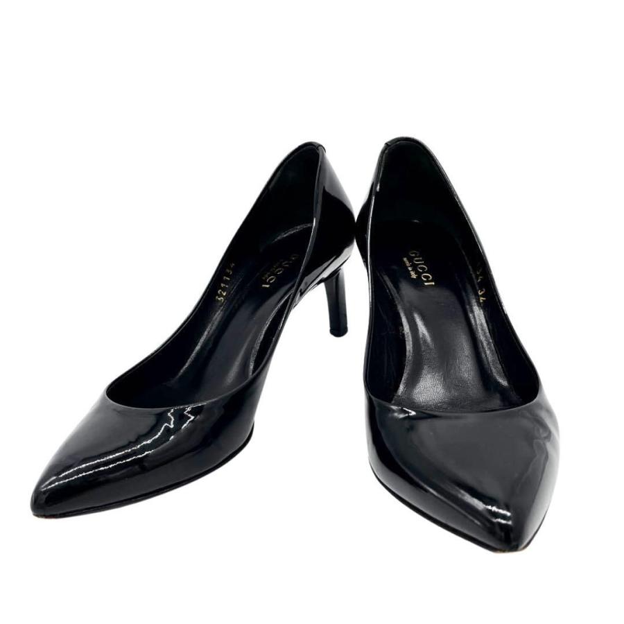 エナメルGUCCIヒールパンプス