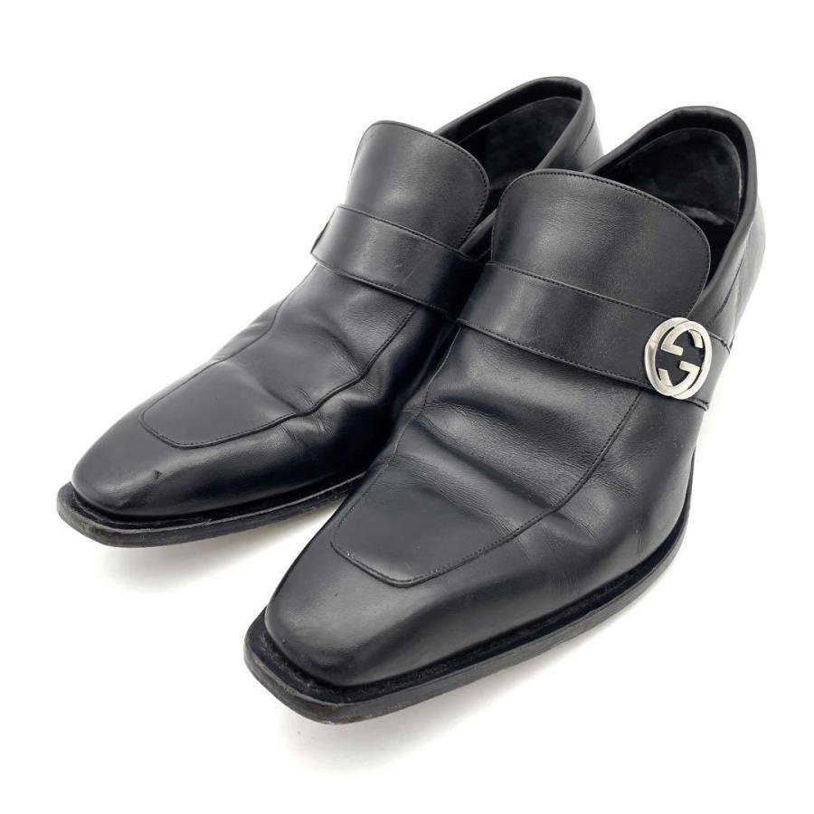 GUCCI グッチ ローファー インターロッキングG金具 レザー ブラック  