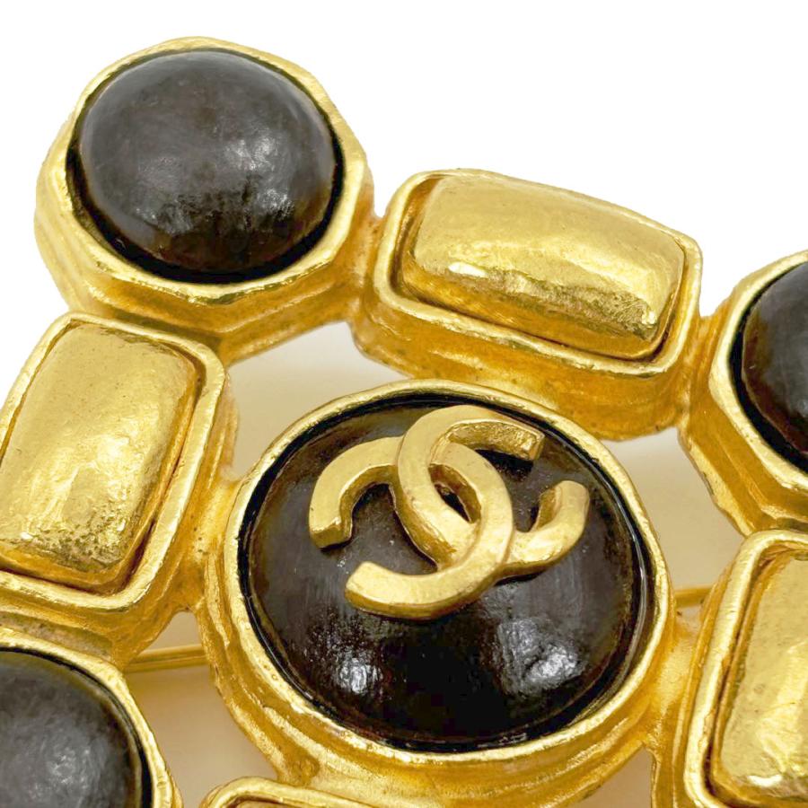 CHANEL シャネル　ブローチ　ココマーク ゴールド カラーストーン 97P CHANEL シャネル ヴィンテージブローチ ココマーク カラー
