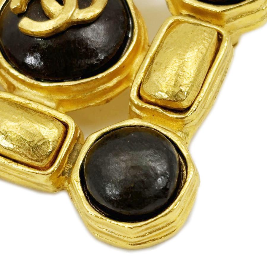 CHANEL シャネル　ヴィンテージ　ブローチ　ココマーク　石　ゴールド　97P CHANEL シャネル ヴィンテージブローチ ココマーク カラー