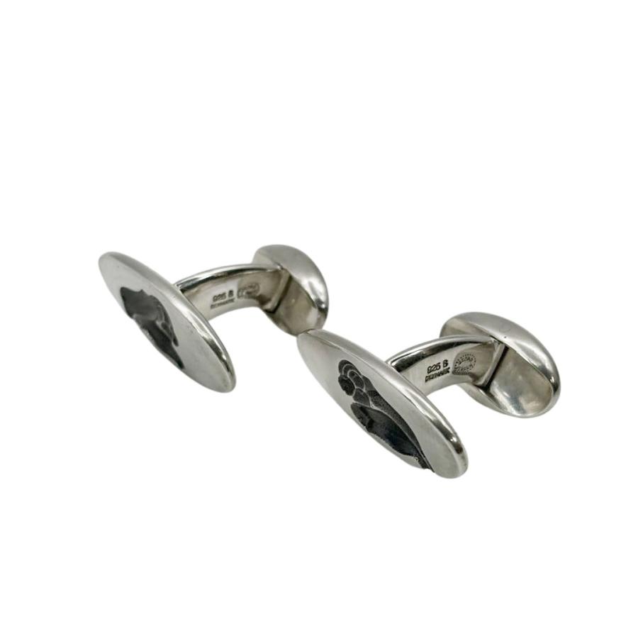 Georg Jensen（ジョージ ジェンセン） カフス チューリップ彫刻 925