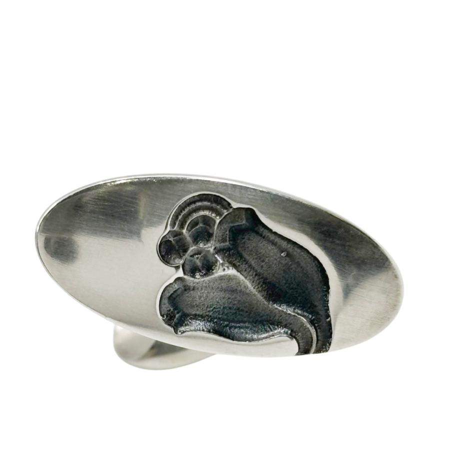 Georg Jensen（ジョージ ジェンセン） カフス チューリップ彫刻 925